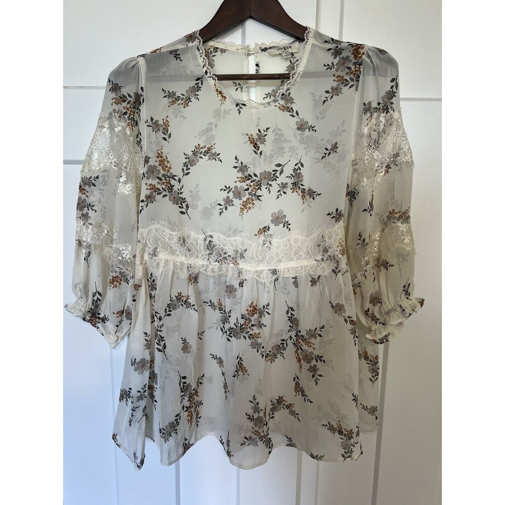 Umgee Womens Small Sheer Top Boho Cottagecore Coquette